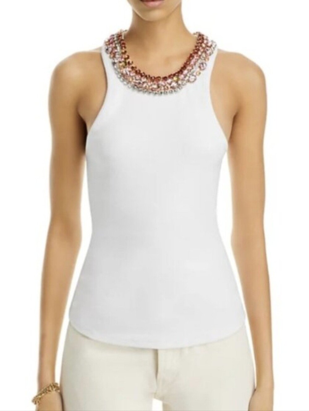 NWT Cinq a Sept Embellished White Tank - Picture 2 of 7